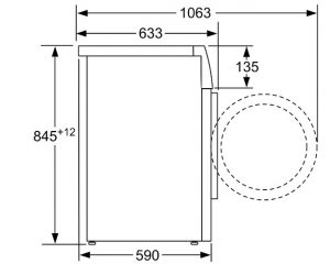 Bosch WAN28266BY – dimensiuni